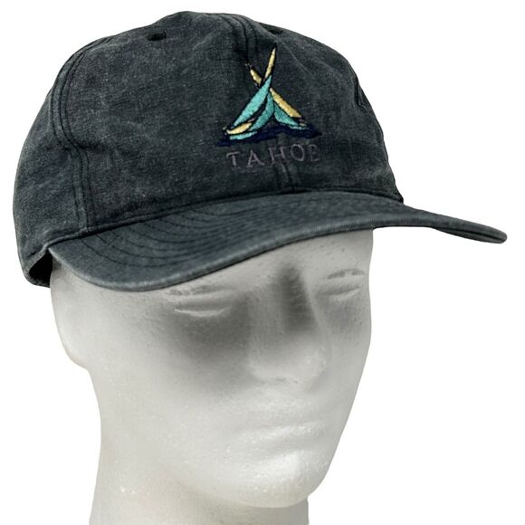 Vintage Lake Tahoe Baseball Hat Cap California Nevada Sailing Boat Snapback Gray - Picture 10 of 10